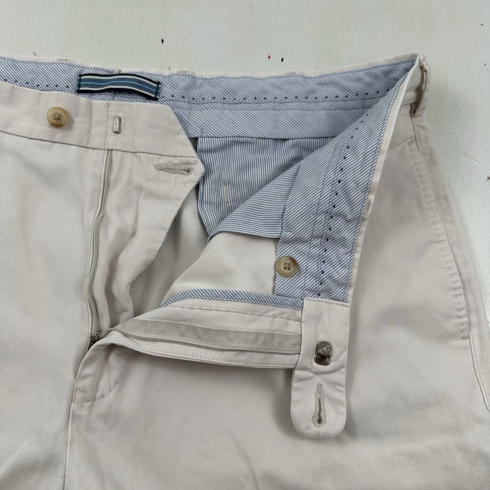 VTG Peter Millar 100% Pima Cotton Chino Pants Men 38x32 Cream Khaki Classic Peru - Picture 9 of 13